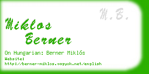 miklos berner business card